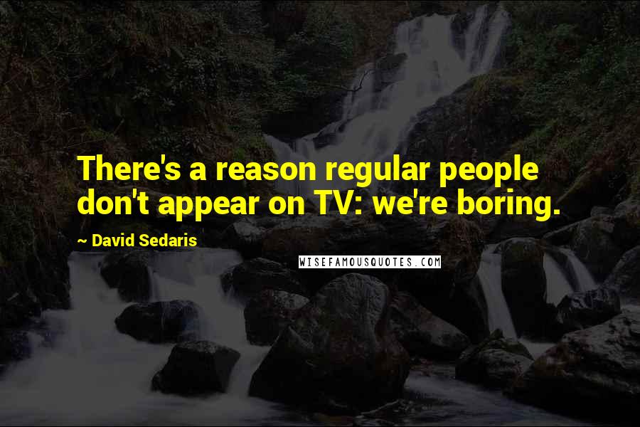 David Sedaris Quotes: There's a reason regular people don't appear on TV: we're boring.