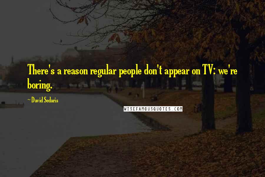 David Sedaris Quotes: There's a reason regular people don't appear on TV: we're boring.