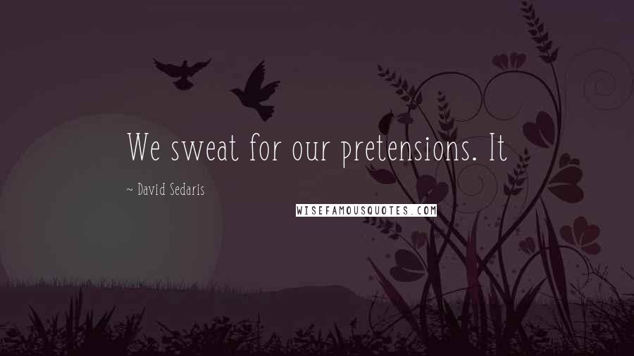 David Sedaris Quotes: We sweat for our pretensions. It