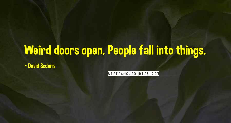 David Sedaris Quotes: Weird doors open. People fall into things.