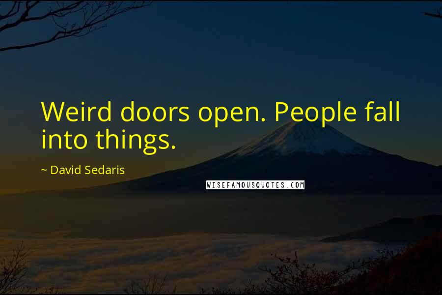 David Sedaris Quotes: Weird doors open. People fall into things.