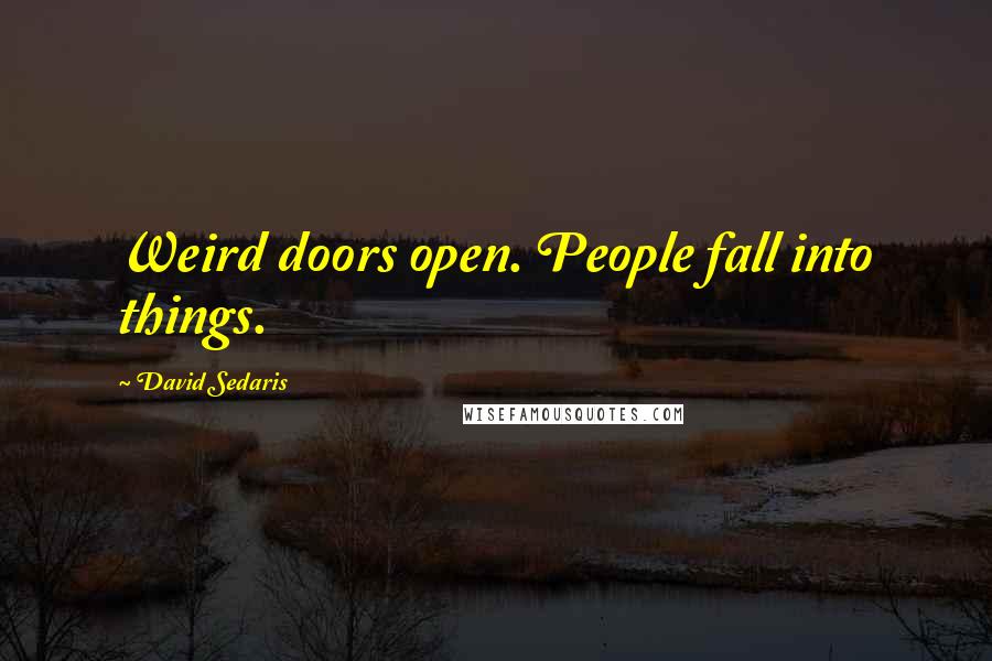 David Sedaris Quotes: Weird doors open. People fall into things.