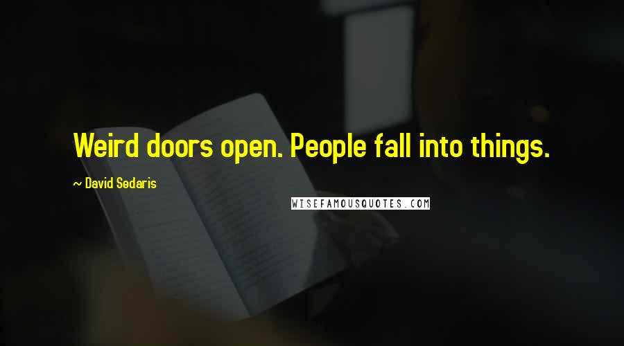 David Sedaris Quotes: Weird doors open. People fall into things.