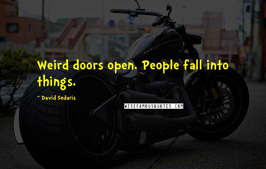 David Sedaris Quotes: Weird doors open. People fall into things.