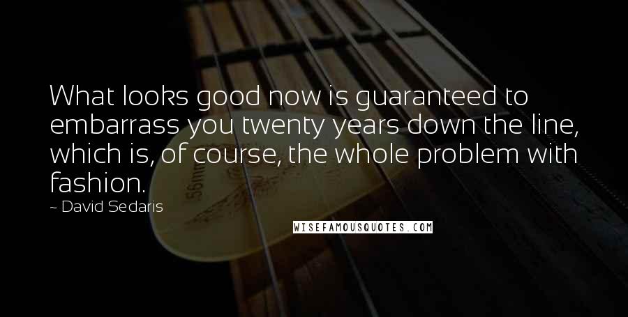 David Sedaris Quotes: What looks good now is guaranteed to embarrass you twenty years down the line, which is, of course, the whole problem with fashion.