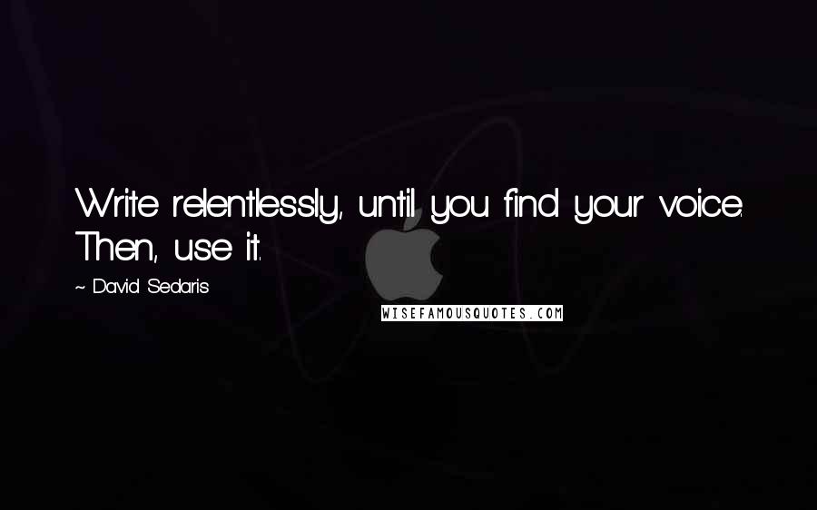 David Sedaris Quotes: Write relentlessly, until you find your voice. Then, use it.