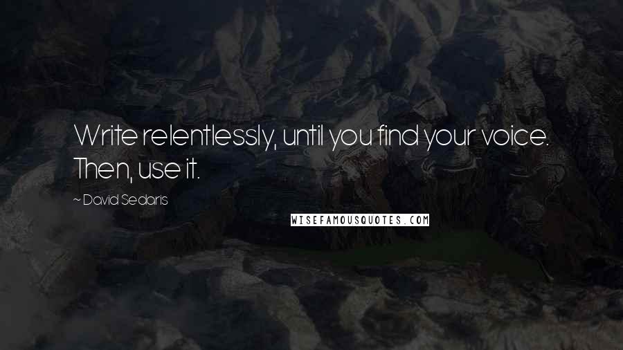 David Sedaris Quotes: Write relentlessly, until you find your voice. Then, use it.