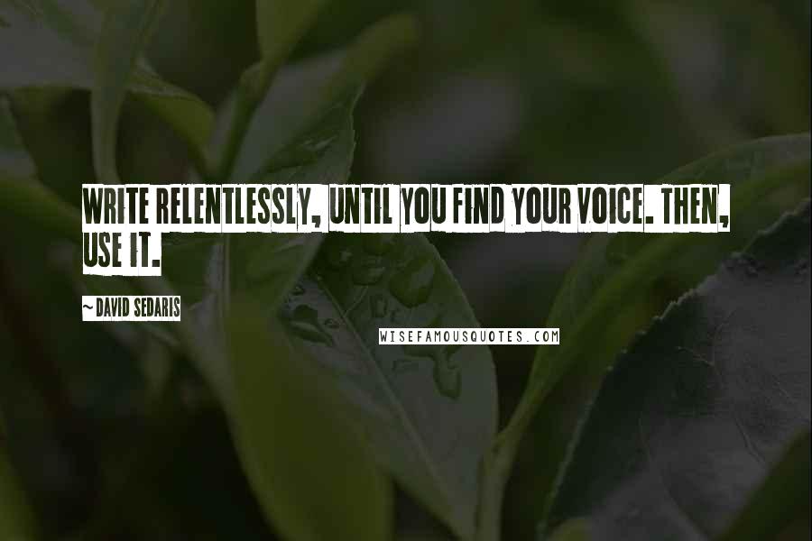 David Sedaris Quotes: Write relentlessly, until you find your voice. Then, use it.