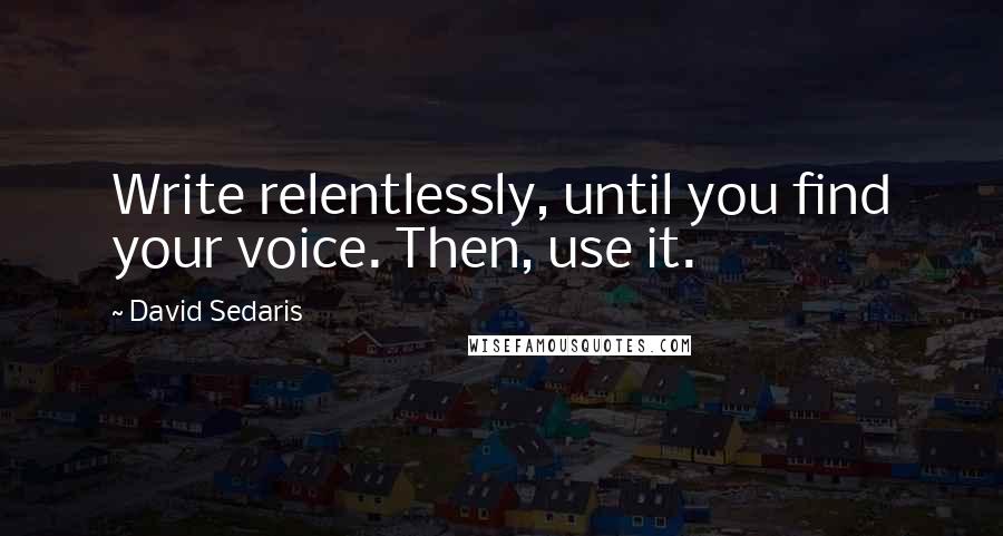 David Sedaris Quotes: Write relentlessly, until you find your voice. Then, use it.