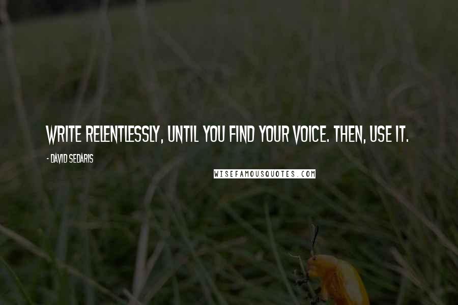 David Sedaris Quotes: Write relentlessly, until you find your voice. Then, use it.