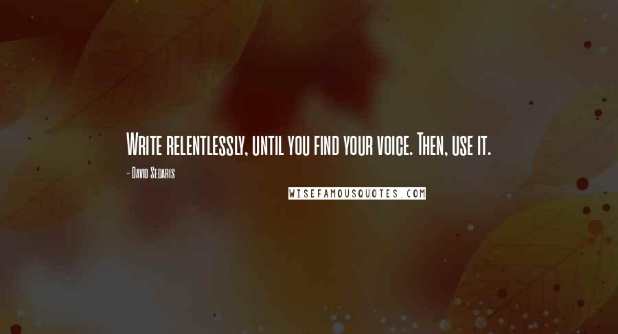 David Sedaris Quotes: Write relentlessly, until you find your voice. Then, use it.