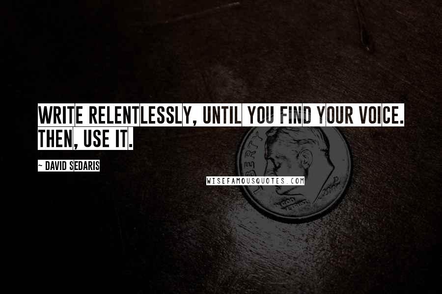 David Sedaris Quotes: Write relentlessly, until you find your voice. Then, use it.