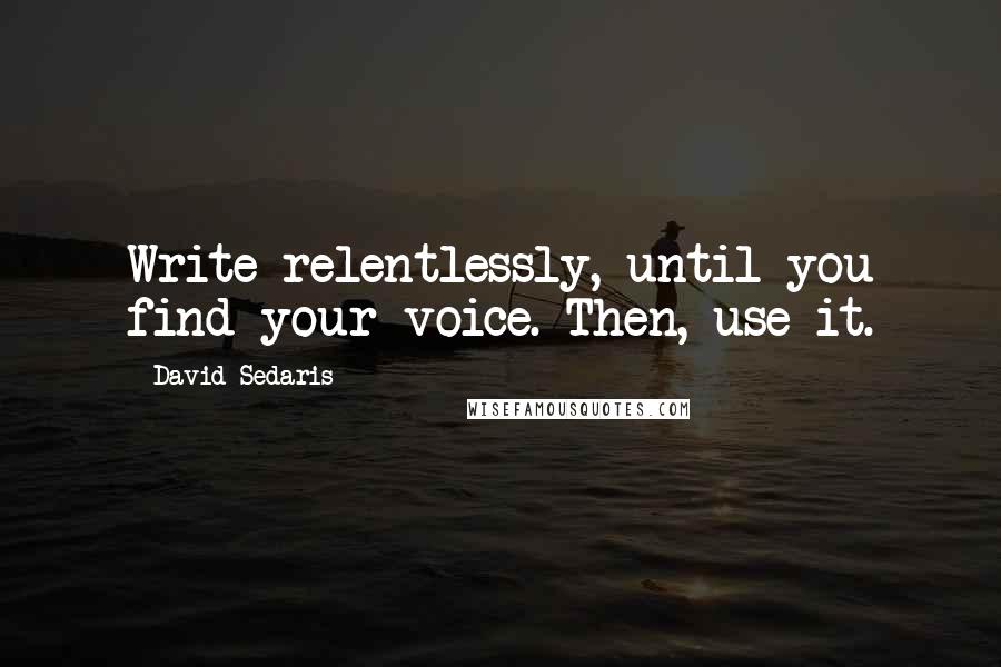 David Sedaris Quotes: Write relentlessly, until you find your voice. Then, use it.