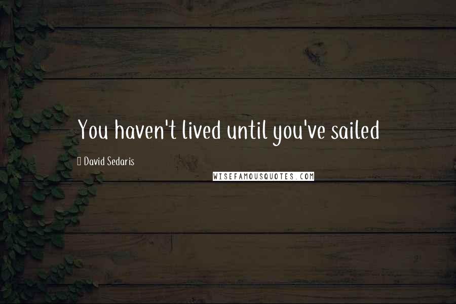 David Sedaris Quotes: You haven't lived until you've sailed