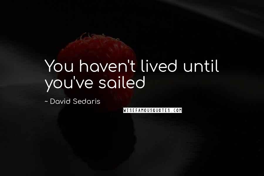 David Sedaris Quotes: You haven't lived until you've sailed