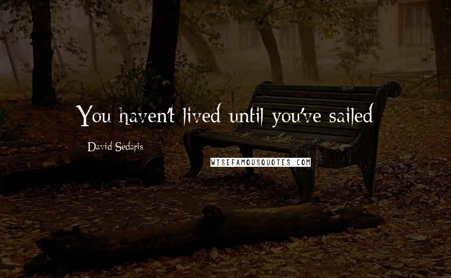 David Sedaris Quotes: You haven't lived until you've sailed