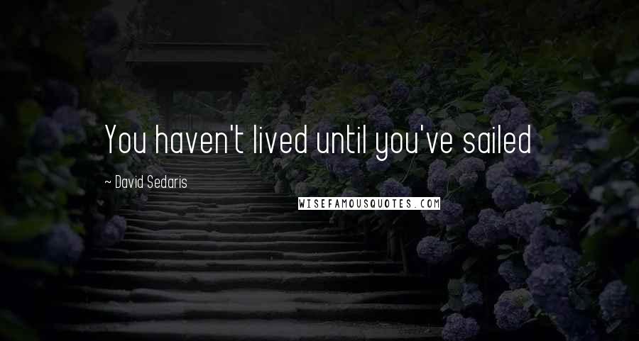 David Sedaris Quotes: You haven't lived until you've sailed