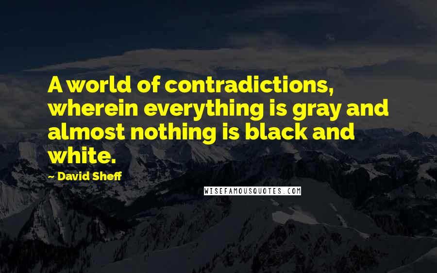 David Sheff Quotes: A world of contradictions, wherein everything is gray and almost nothing is black and white.