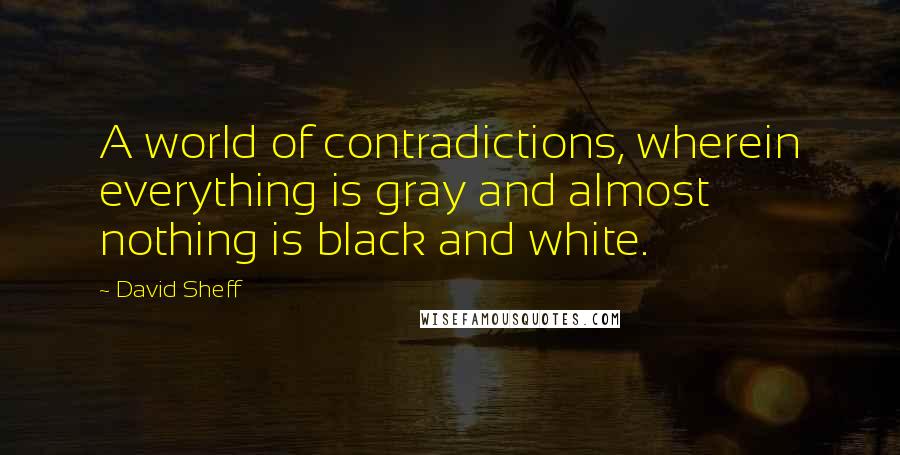 David Sheff Quotes: A world of contradictions, wherein everything is gray and almost nothing is black and white.