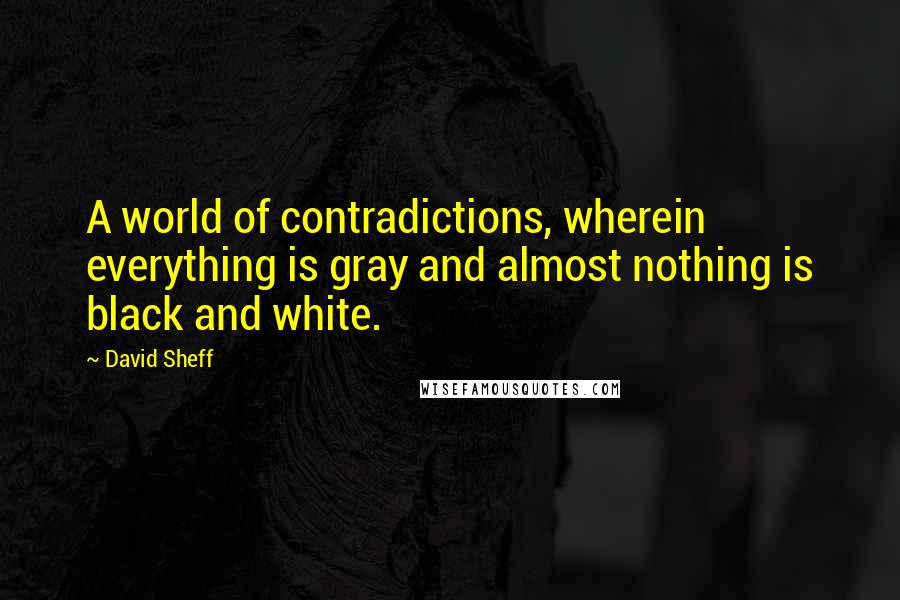 David Sheff Quotes: A world of contradictions, wherein everything is gray and almost nothing is black and white.