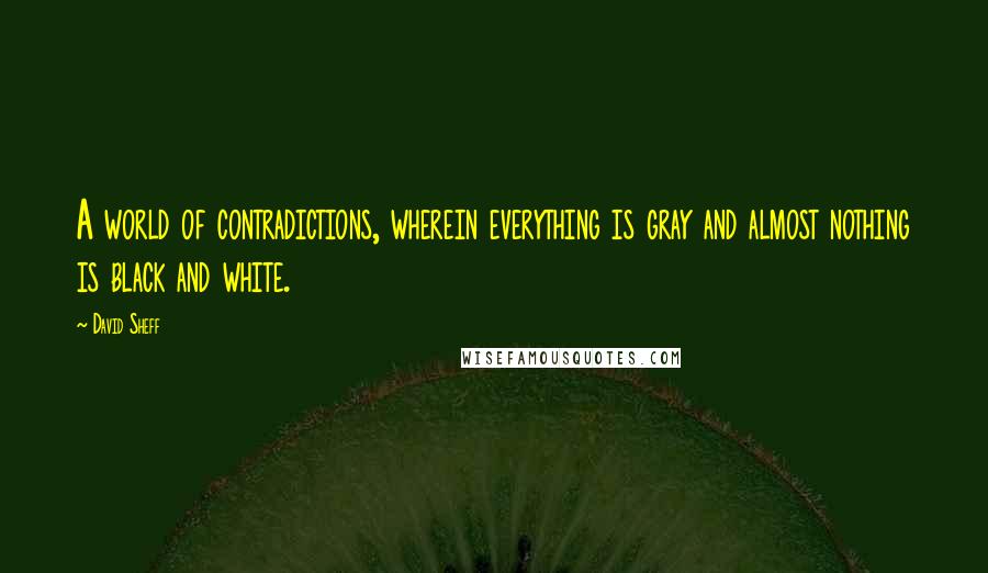 David Sheff Quotes: A world of contradictions, wherein everything is gray and almost nothing is black and white.