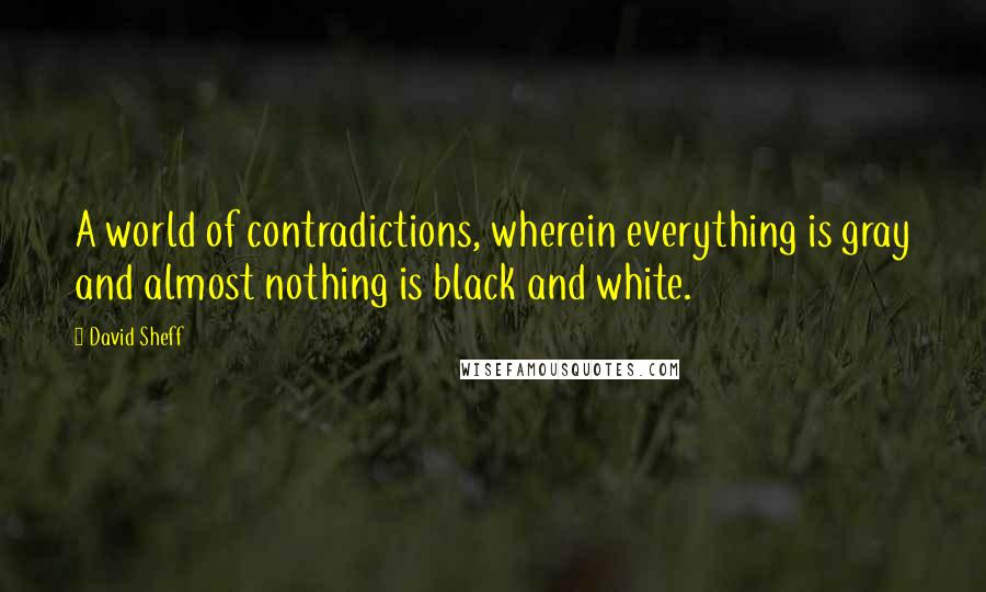 David Sheff Quotes: A world of contradictions, wherein everything is gray and almost nothing is black and white.