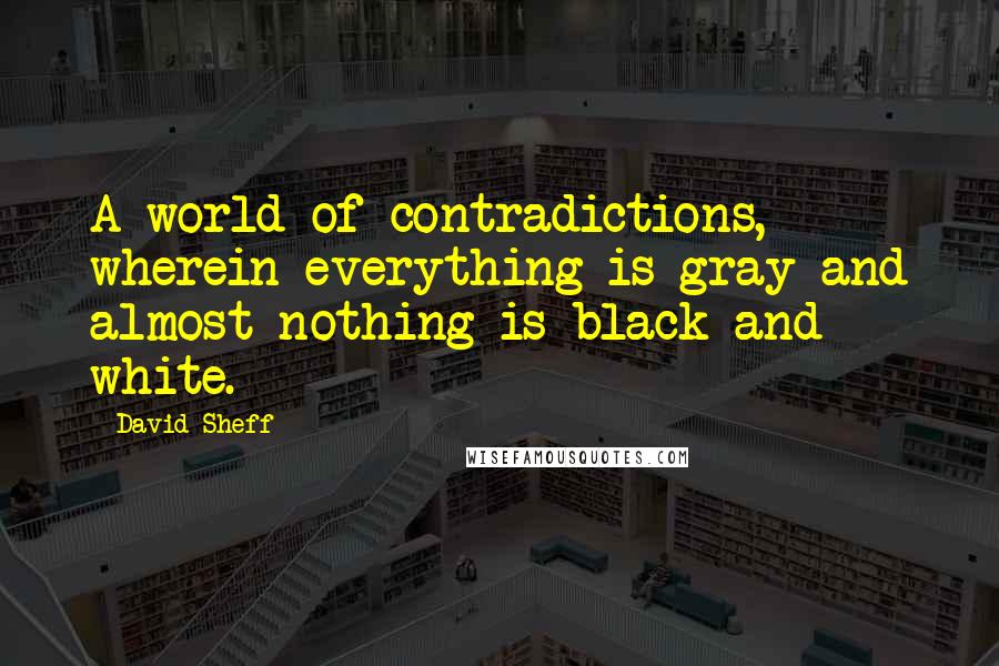 David Sheff Quotes: A world of contradictions, wherein everything is gray and almost nothing is black and white.