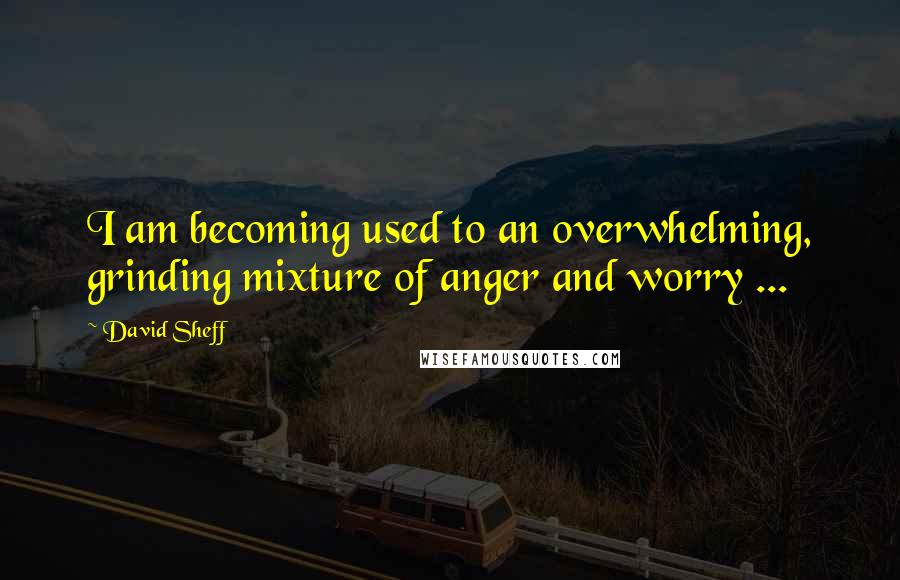 David Sheff Quotes: I am becoming used to an overwhelming, grinding mixture of anger and worry ...