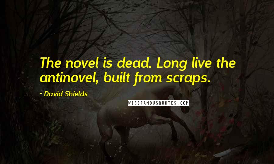 David Shields Quotes: The novel is dead. Long live the antinovel, built from scraps.