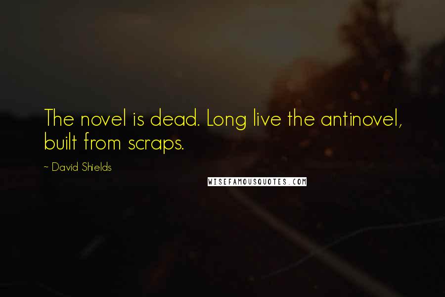 David Shields Quotes: The novel is dead. Long live the antinovel, built from scraps.