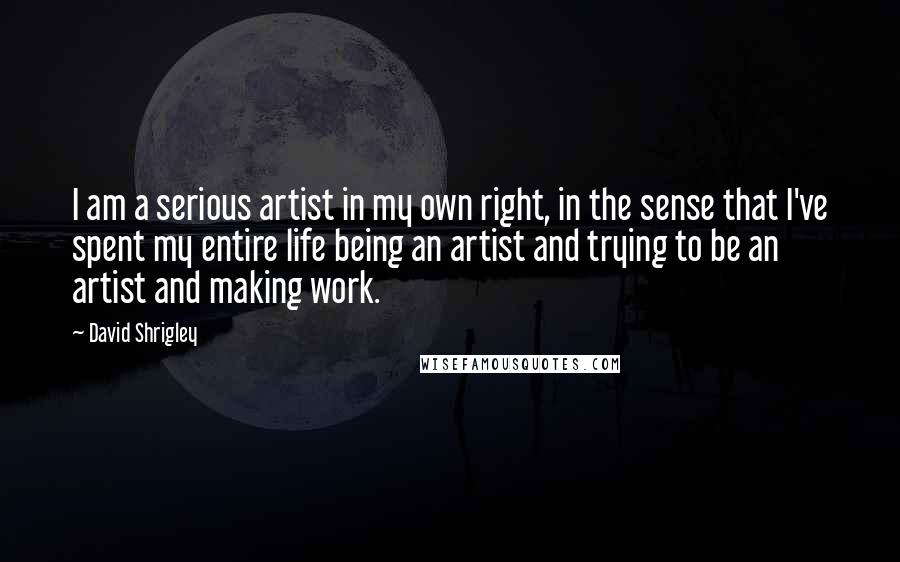 David Shrigley Quotes: I am a serious artist in my own right, in the sense that I've spent my entire life being an artist and trying to be an artist and making work.