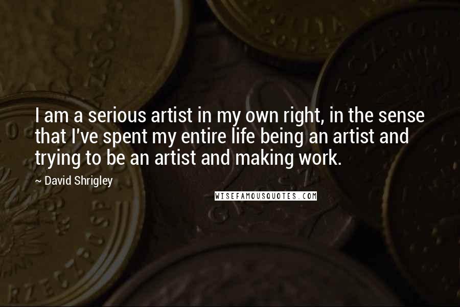 David Shrigley Quotes: I am a serious artist in my own right, in the sense that I've spent my entire life being an artist and trying to be an artist and making work.