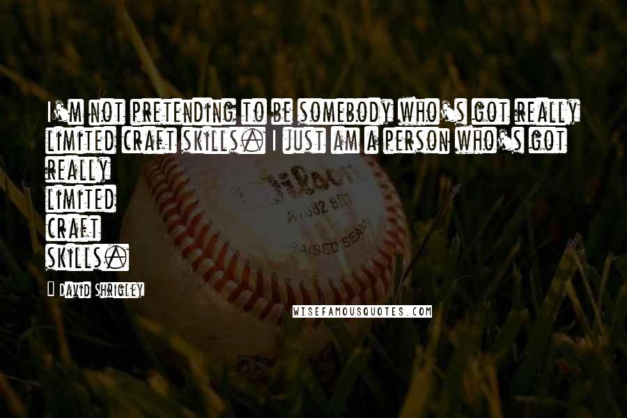 David Shrigley Quotes: I'm not pretending to be somebody who's got really limited craft skills. I just am a person who's got really limited craft skills.