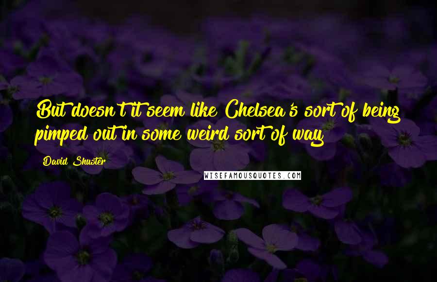 David Shuster Quotes: But doesn't it seem like Chelsea's sort of being pimped out in some weird sort of way?