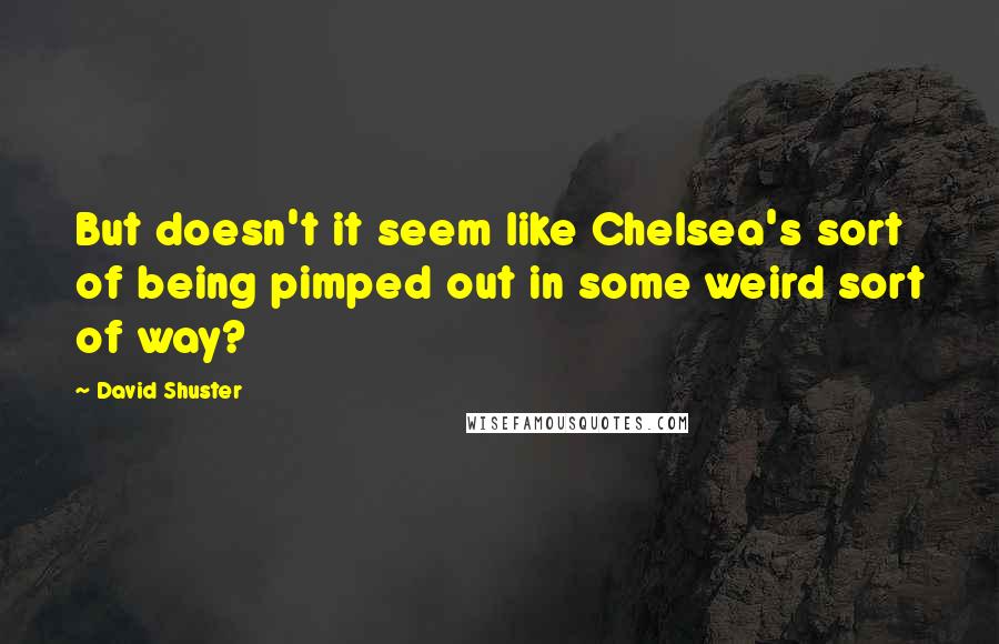 David Shuster Quotes: But doesn't it seem like Chelsea's sort of being pimped out in some weird sort of way?