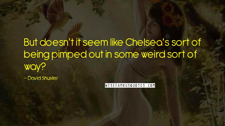 David Shuster Quotes: But doesn't it seem like Chelsea's sort of being pimped out in some weird sort of way?