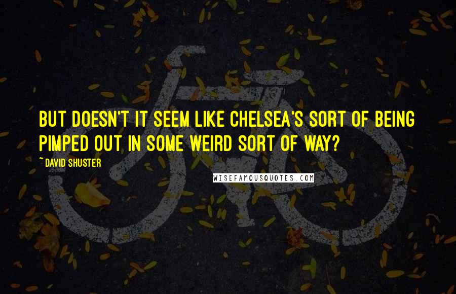 David Shuster Quotes: But doesn't it seem like Chelsea's sort of being pimped out in some weird sort of way?