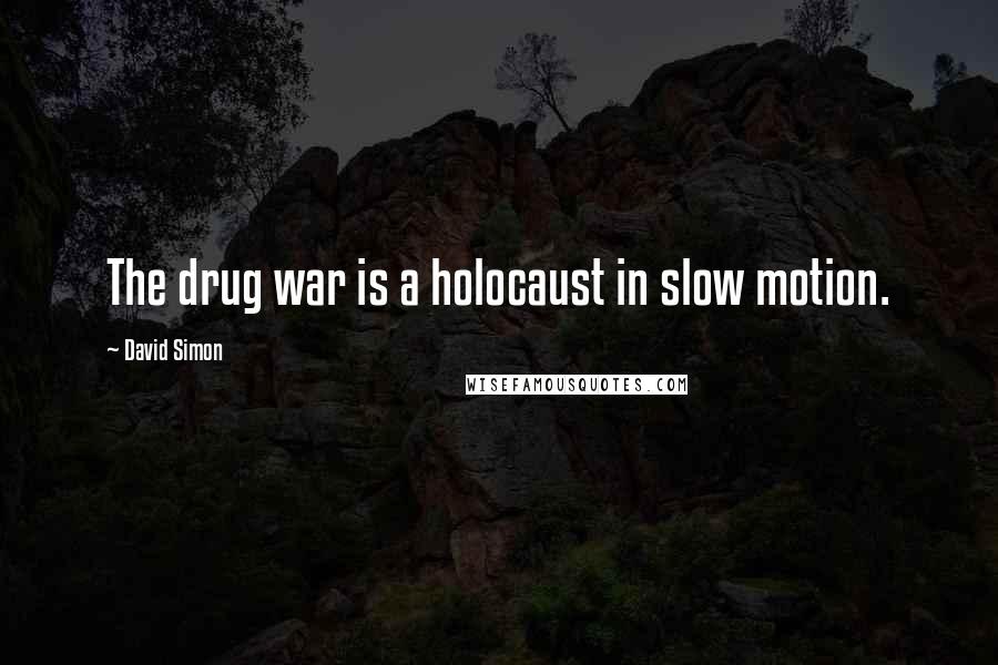 David Simon Quotes: The drug war is a holocaust in slow motion.