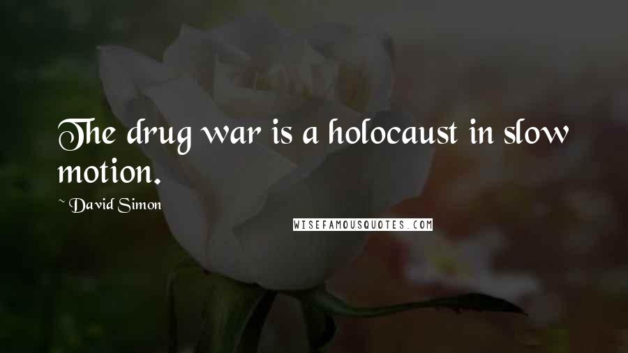 David Simon Quotes: The drug war is a holocaust in slow motion.