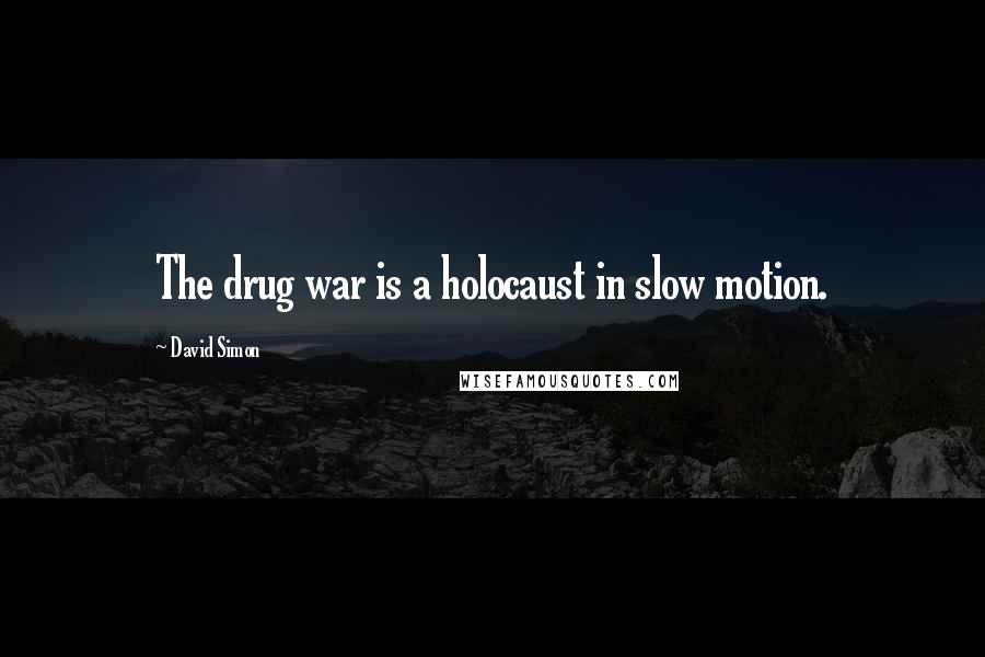 David Simon Quotes: The drug war is a holocaust in slow motion.