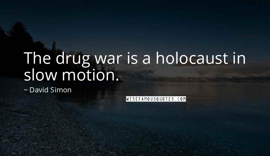 David Simon Quotes: The drug war is a holocaust in slow motion.