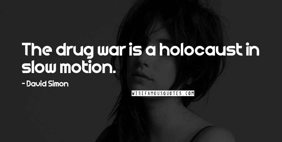 David Simon Quotes: The drug war is a holocaust in slow motion.