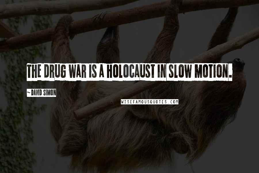 David Simon Quotes: The drug war is a holocaust in slow motion.