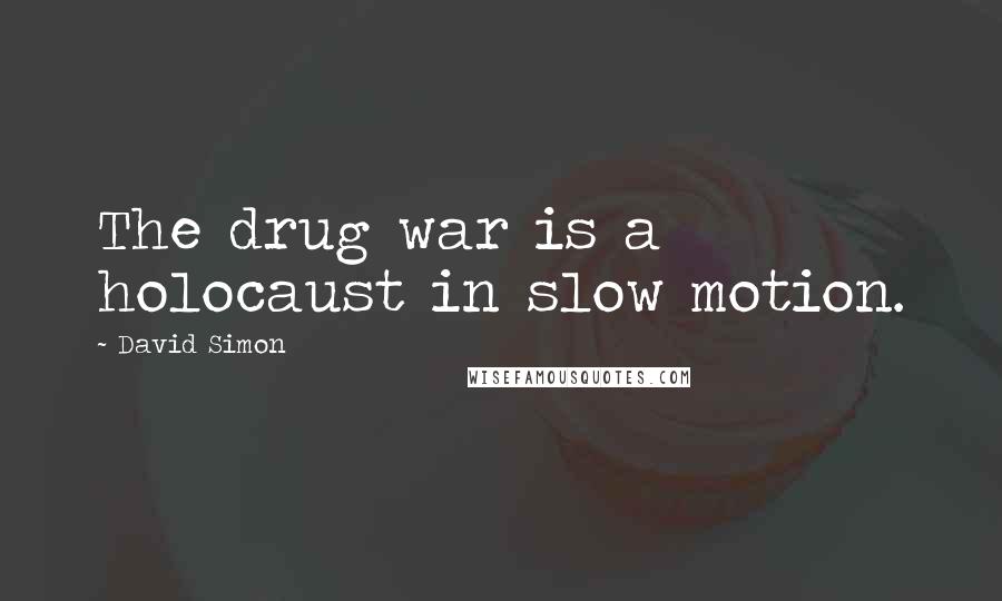 David Simon Quotes: The drug war is a holocaust in slow motion.