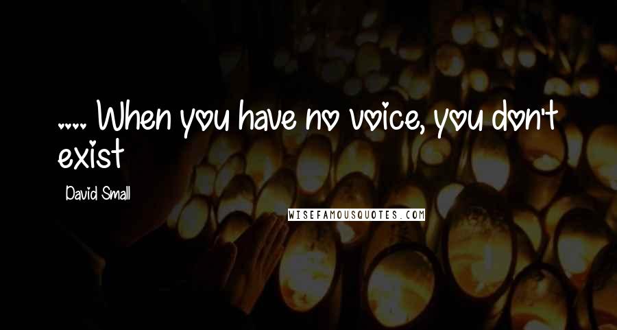 David Small Quotes: .... When you have no voice, you don't exist