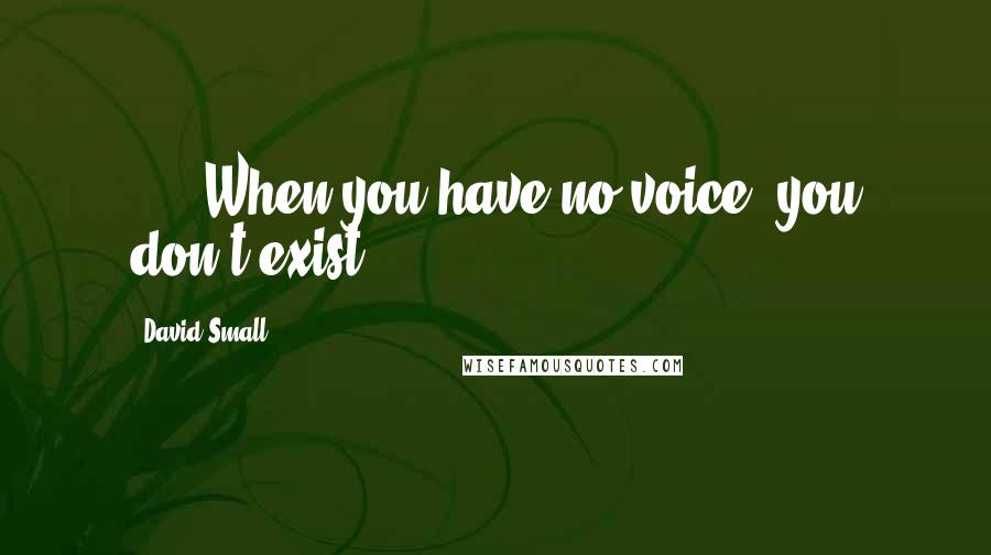 David Small Quotes: .... When you have no voice, you don't exist