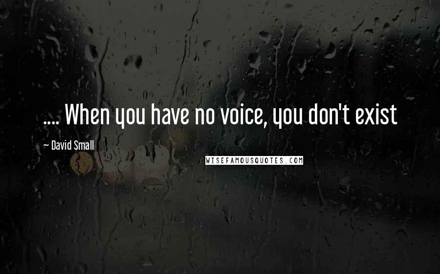 David Small Quotes: .... When you have no voice, you don't exist