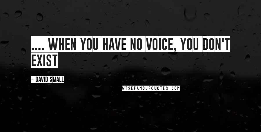 David Small Quotes: .... When you have no voice, you don't exist