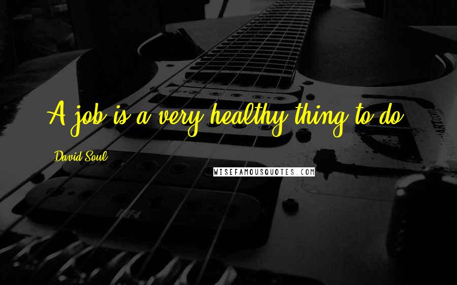 David Soul Quotes: A job is a very healthy thing to do.