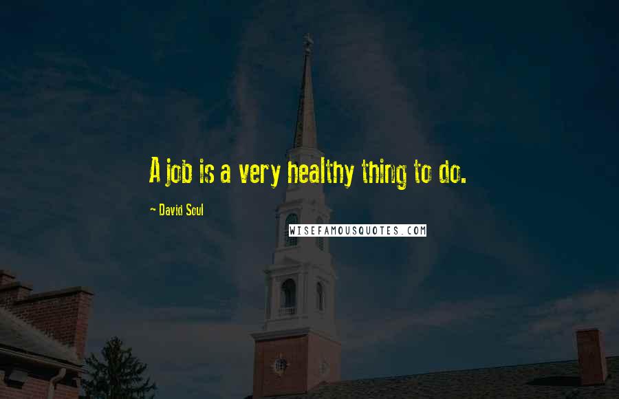 David Soul Quotes: A job is a very healthy thing to do.
